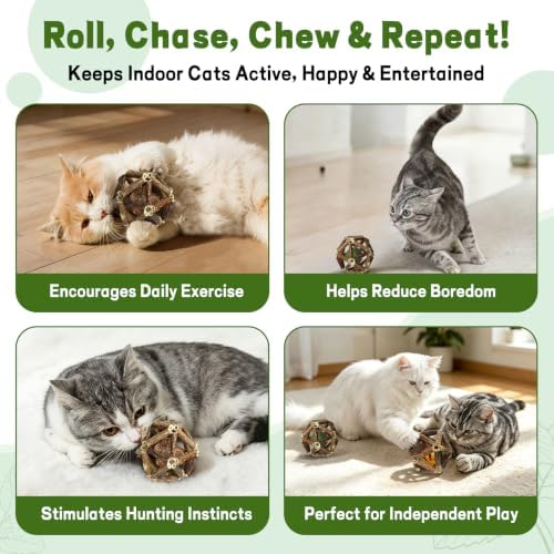 Silvervine Cage Balls Cat Chew Toy with Catnip, 3 Pack
