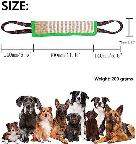 Clysoru Dog Tug Toy Tough Jute Bite Pillow Lasting Training Equipment Puppy to Large Dogs Interactive for Large and Small