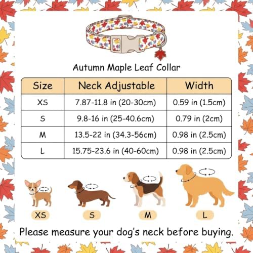 Fall Dog Collar, Puppy Collar for Extra Small Breeds, XS