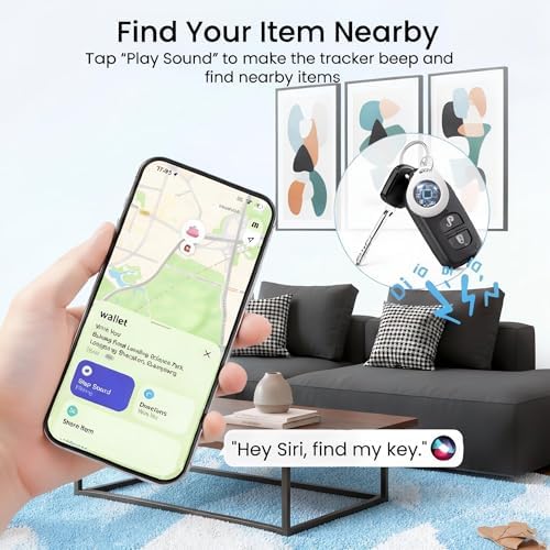 2 Pack MFi Certified Tracker Tags Work with Apple Find My iOS Only | Bluetooth Tracker Air Smart Locator Tags for Worldwide Tracking Waterproof for Luggage Bags Pet Wallet Backpack Key Finders