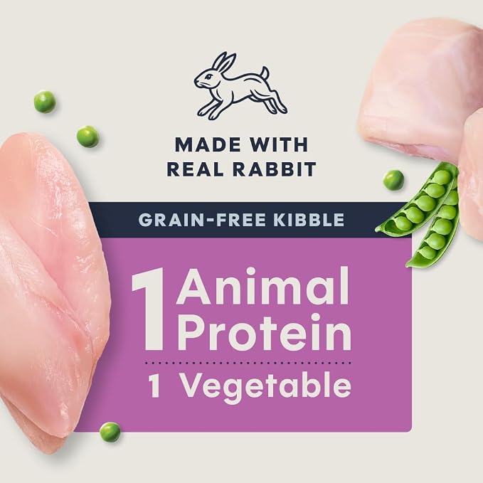 Instinct Limited Ingredient Diet Dry Cat Food, Real Rabbit, 10 lb. Bag | Single animal protein and vegetable recipe, raw-coated kibble, farm-raised rabbit, gentle on sensitive stomachs