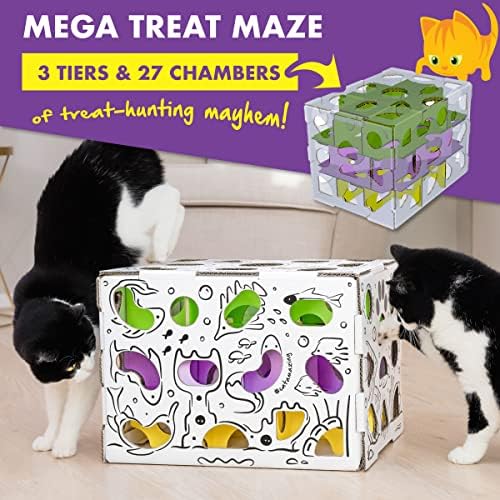 Cat Amazing MEGA – Cat Treat Puzzle Box – Interactive Food Maze – Cat Puzzle Feeder – Treat Box for Indoor Cats – Enrichment Food Toy – Best Cat Toy for Cats!