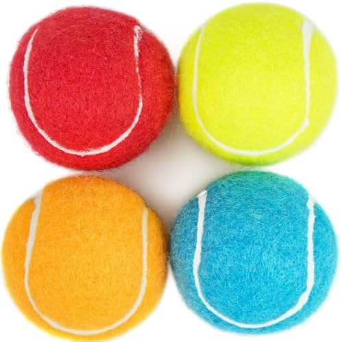 Prime Pets Dog Tennis Balls 4 Pack, 2" Durable High-Bounce Mini Tennis Balls for Dogs, Squeaky Dog Ball for Fetch & Training, Outdoor Interactive Dog Toy Ball for Small Dogs Puppy Puppies
