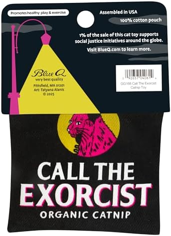 Blue Q Catnip - Cute Cat Toys for Biting w/Funny Graphics - The Exorcist