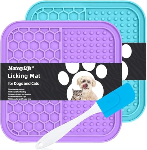 MateeyLife Lick Mat for Dogs & Cats, Slow Feeder Licking Pads for Boredom