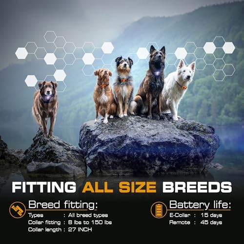 INVIROX Ultra K9 Dog Shock Collar, 124 Levels, Night Light, IP67 Waterproof | Orange, 1 Dog, Precise Control for Reactive Dogs, Dog Training Tools, Keypad Lock, 3/4-Mile Range, Shock Collar for Dogs