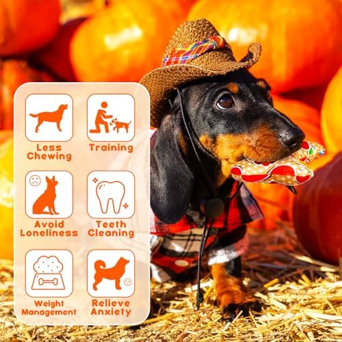 6 Pcs Fall Dog Toys Bone Shaped Thanksgiving Dog Chew Toy