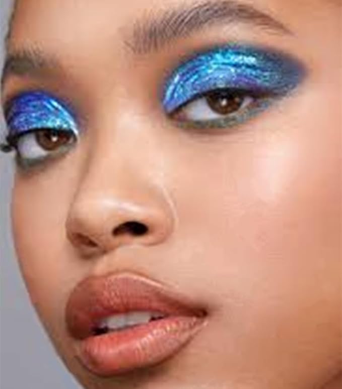 Go Ho Hair and Body Glitter Spray,Blue Glitter Spray Dry Powder Makeup for Clothes,Festival Loose Sparkle Powder,Holographic Ultra Fine Resin Glitters for Crafts,10g