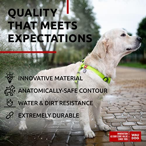 WAUDOG Waterproof Dog Harness with QR Code Tag & Metal Clasp