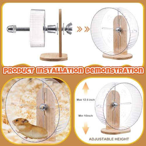 18 Pcs Hamster Cage Accessories Silent Hamster Wheel 15 Toys Set