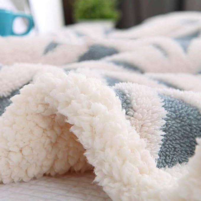 LOMAO Sherpa Fleece Blanket Gifts for Mom Dad Cozy Soft Throw Blanket for Women Men Birthday Gifts Dual Sided Couch Sofa Bed Blanket (Light Blue, 71''x80'')