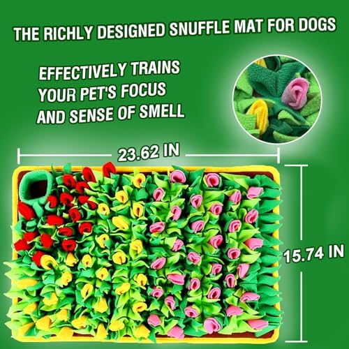 Snuffle Mat for Dogs, Sniff Mat for Cats Puppies Rabbits, 23.62''×15.75''