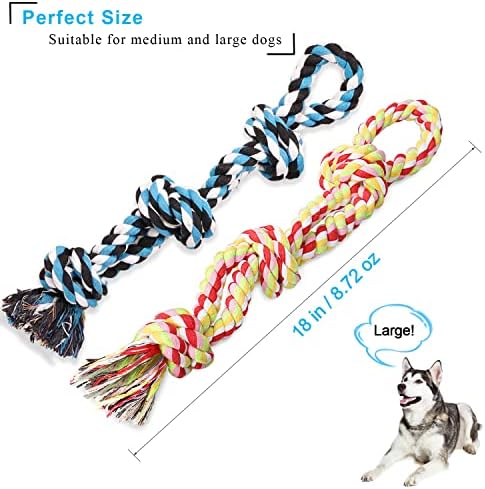 UPSKY 2 Pack Dog Rope Toys, Heavy Duty Dog Chew Toy for Aggressive Chewers