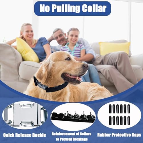 Prong Training Collar for Dogs, Rotating Ring Welding, Adjustable Dog Training Pinch Collar with Quick Release Buckle, for Small Medium Large Dogs