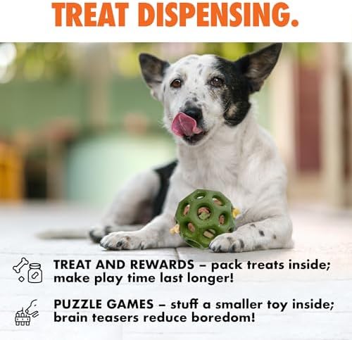 Max Fusion Helix Dog Toy, Medium, Green, Made with Nike Grind