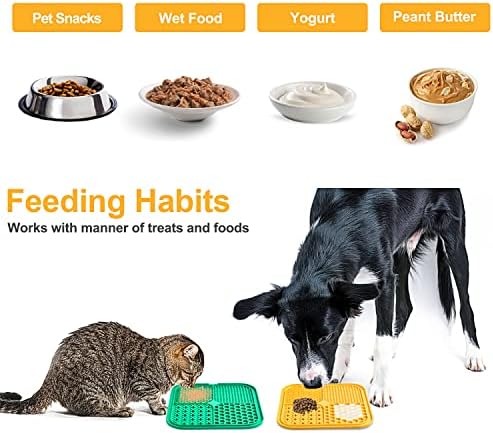 LUKITO Premium Silicone Licking Mat for Dogs & Cats, 77 Suction Cups, Slow Feeder, Boredom Reducer, Anxiety Relief, Dishwasher Safe, Food Grade