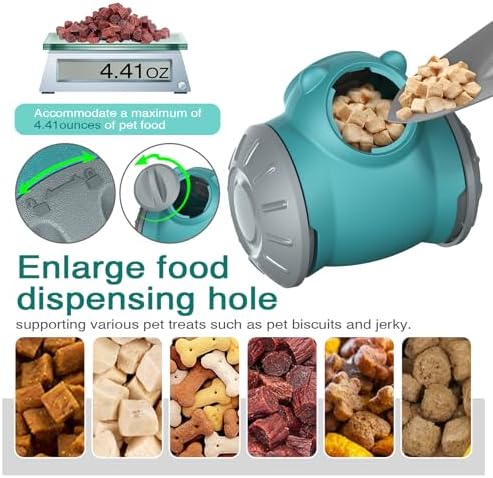Zamzam Interactive Dog Treat Dispenser Toy with Slow Feeding Enriching Play, Food Dispensing Dog & Cat Toy Enrichment Puzzle for Small, Medium, or Large Breeds, Heavy-Duty ABS Plastic