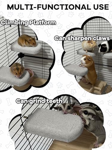 Chinchilla Lava Ledges Rat Climbing Platform 6 Pack Pumice Ledge Shelf Pet Chewing Grinding Toys Small Animals Cage Accessories for Totoro Squirrel Guinea Pig Hamster Gray