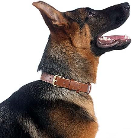 Leather Dog Collar for Small Medium Large Dogs Soft Waterproof Padded Puppy Collars