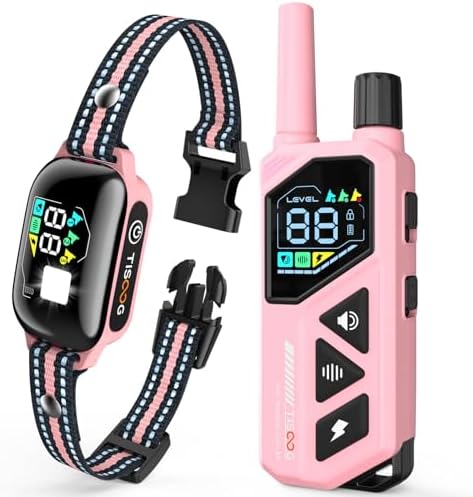 3300ft Dog Shock Collar with Remote Control, IPX7 - Pink