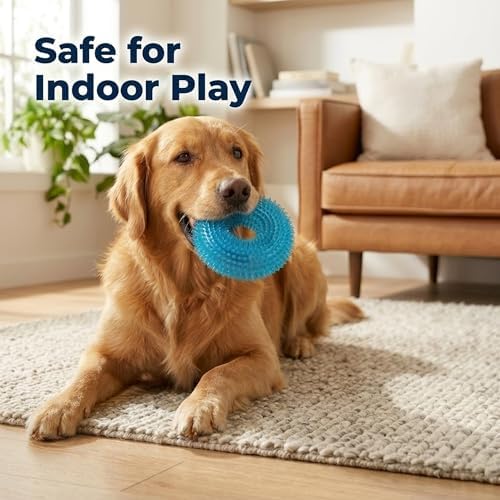 Squeaky Dog Toys for Aggressive Chewers, Floating Donut Ring for Large Dogs