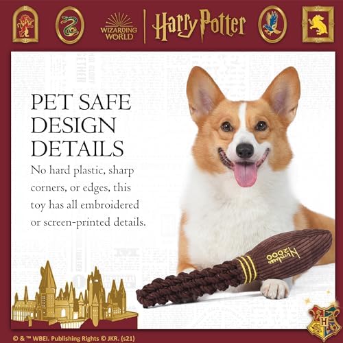 Harry Potter Nimbus 2000 Rope Dog Toy with Squeaker, 14 Inch