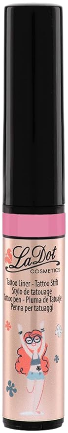 LaDot Temporary Tattoo Liner Pen – Fine Tip Waterproof Body Art Marker for Drawing Custom Skin Designs – Ideal for Temporary Tattoos, Festivals, Parties & More (Pink)
