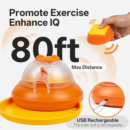 Dog Puzzle Feeder Toy, Slow Feeder Dog Bowls, Interactive IQ Training | Automatic Treat Dispenser, Interactive Dog Toys, 260 ml Capacity with Remote Control, Rechargeable Pet Food Feeder for Dog
