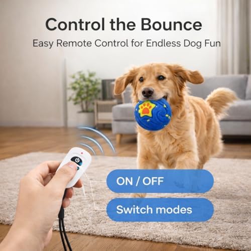 Interactive Dog Ball Toy for Medium & Large, Automatic Moving TPU