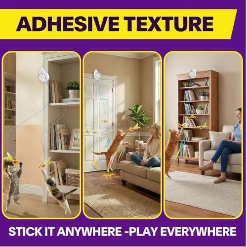 Automatic Interactive Cat Toys, Door Flying Feather Bird & Mouse for Kitten