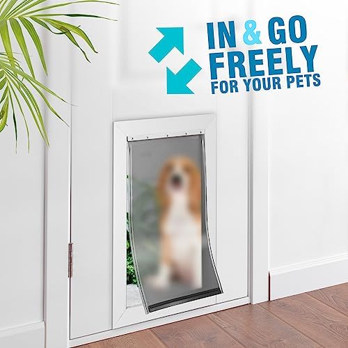 AMZOO Large Replacement Dog Door Flap PetSafe 16 7/8” x 10 1/8” PAC11-11039 | Compatible Petsafe Freedom Pet Door Flaps Magnetic Closure Weather-Resistant Durable Flexible Non-Toxic PVC Easy Install