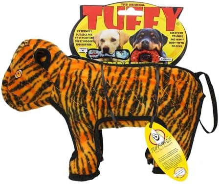 TUFFY® - 2 Pack Original : Tiger Dog Toy : : Ultra Durable Plush Toy with Multiple Layers & Reinforced Seams, Washable and Floats, Original Construction