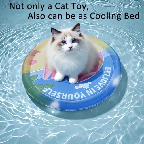 Upgraded Thickened Cat Water Bed Interactive Cat Toys Pet Play Mat Water Pad for Indoor Cats Multiple Breeds Stress Relief (Blue, Small(L25.5XW25.5Inch))