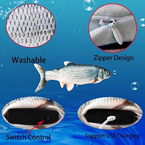 Flopping Fish Electric Cat Dog Pet Toy,Realistic Moving Rocking Interactive