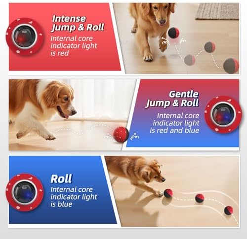HETOO Smart Interactive Dog Ball, Remote Control Moving Dog Toys, 3.2 Inch
