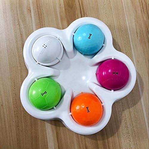 Interactive Dog Puppy Treat Ball Slow Feeder Bowl Nontoxic Dog Food Dispenser Fun IQ Training Educational Game Slow Feed Bowl Food Dispensing Plate Dish Puzzle Toys for Small Medium Large Dogs Cats