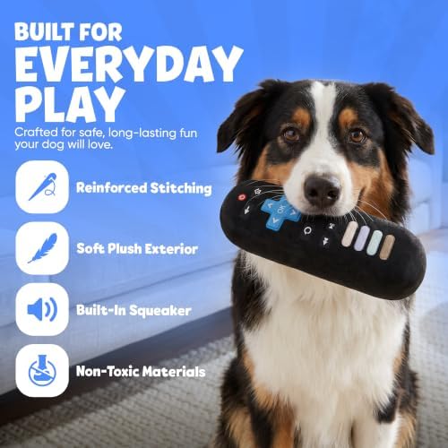 Remote Control Parody Dog Toy – Funny Crinkle & Squeaky Dog Toys for Interactive Play and Training – Durable, Easy to Clean, Birthday Gifts for Small, Medium and Large Dogs