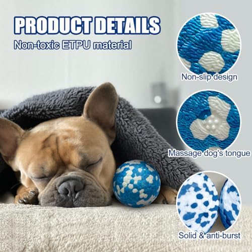Mankoda Dog Balls, 2.5" Indestructible Tennis Balls for Aggressive Chewers