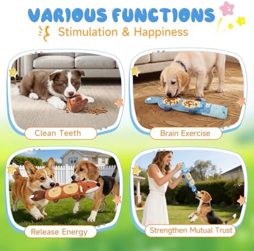 wodoca Dog Toys for Aggressive Chewers 2 Pack, No Stuffing Squeaky Chew Toy for Small Medium Breed, Puppy Teething Interactive Dog Toys to Keep Them Busy