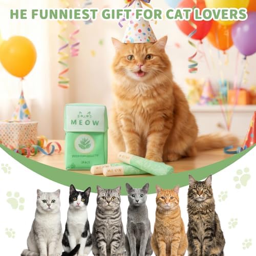 6 Pcs Cat Toys for Bored Indoor Adult Cats & Catnip Toys with 2 Bags, Potent Cat Chew Toy for Teeth Cleaning with Silvervine, Interactive Dental Plush Set for Boredom Relief and Pet Gifts