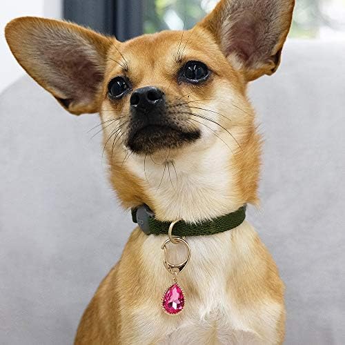 Blueberry Pet Pretty Accessory Set of Floral Collar Slide Hair Clip and Pedant for Dogs & Cats, Flower Decor and Pink Waterdrop Pendant