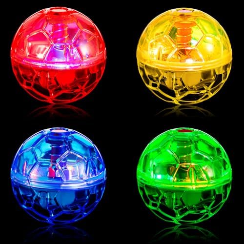 Frienda 4 Pcs Light up Cat Ball LED Motion Ghost Hunting Cat Ball, Colorful