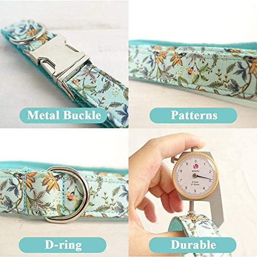 Custom Dog Collar Laser Engraved Name Plate Sizes Adjustable (Narcissus)