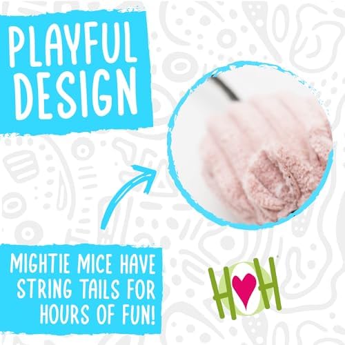 HuggleKats Cat Toys - Kitten Toys for Bored Indoor Cats, Perfect for Moving, Exercise, Biting & Chewing - Mightie Mice (3 Pack)