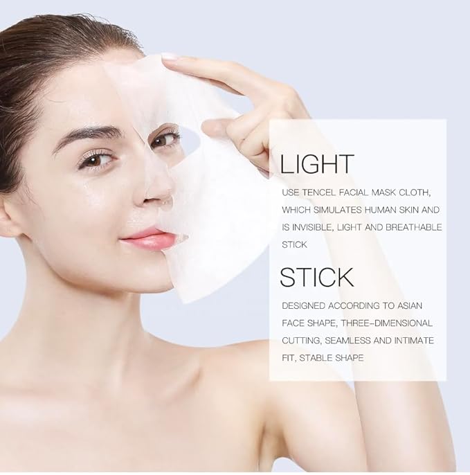 Collagen Anti-Aging Face Sheet Mask, Set of 10 – Firming & Hydrating Skincare with Hyaluronic Acid – Moisturising Repair Treatment for Sensitive Skin – Holiday-Ready Glow for Women & Men