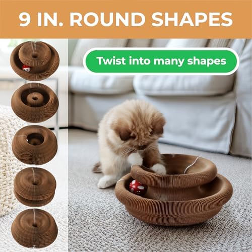 2-Pack Accordion Cat Toy Scratcher – Cat Toys for Indoor Cats – Expandable Cat Cardboard Scratcher, Magnetic Reversible Interactive Cat Toy | LittleMitts