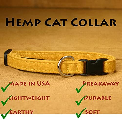 Hemp Cat Collars (Marigold) Small