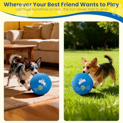 10'' Herding Ball for Dogs Built-in Bell, Interactive Dog Toy