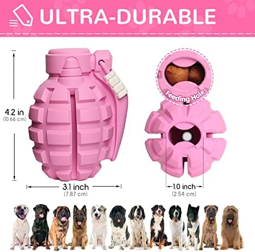 Dog Toys for Aggressive Chewers Large Breed, Fun to Chew (Pink)