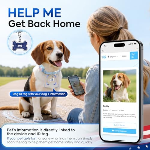 Smart Dog GPS Tracker, Complimentary 6-Month Subscription, Live Pet Tracker with Virtual Fence, Dog Tracker for Dogs with Health & Behavior Monitoring, Escape Alerts, with Virtual Fence, Blue